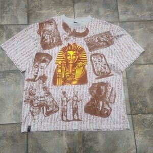 Vintage Y2K Xers Men's 2XL Egyptian King Tut All Over Print Streetwear T Shirt